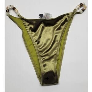 South Beach High Leg Bikini Bottom in Green Size 8